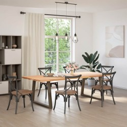 Pieds de table à manger en forme de V, 2 pièces, acier naturel, 90 x (72-73,3) cm 