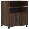 Support d'imprimante avec roulettes chêne marron 60x48x74 cm 