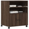 Support d'imprimante avec roulettes chêne marron 60x48x74 cm 