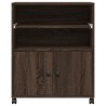 Support d'imprimante avec roulettes chêne marron 60x48x74 cm 