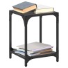 Table basse avec dessus en verre noir 30x30x40 cm acier 