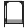 Table basse avec dessus en verre noir 30x30x40 cm acier 