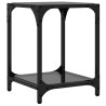 Table basse avec dessus en verre noir 30x30x40 cm acier 