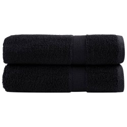 Serviettes de douche de qualité supérieure SOLUND 2 pcs noir 