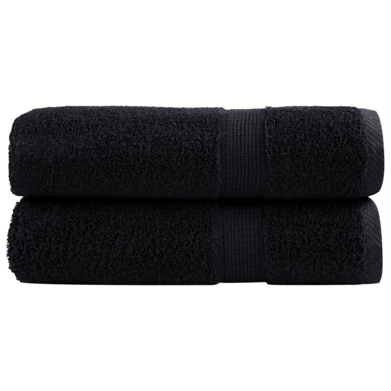 Serviettes de douche de qualité supérieure SOLUND 2 pcs noir 