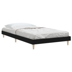Cadre de lit sans matelas noir 100x200 cm bois d'ingénierie 