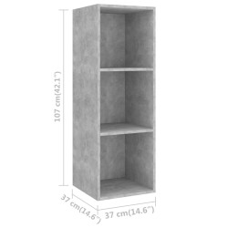 Meubles TV muraux 2 pcs Gris béton Bois d'ingénierie 