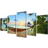 Set de toiles murales imprimées Plage avec hamac 100 x 50 cm 