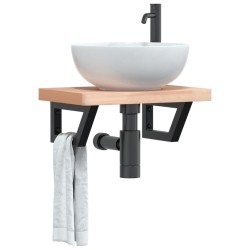 Supports d'étagères pour lavabo 2 pcs noir trapèze acier 