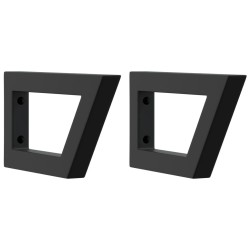 Supports d'étagères pour lavabo 2 pcs noir trapèze acier 
