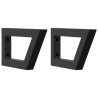 Supports d'étagères pour lavabo 2 pcs noir trapèze acier 