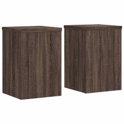 Supports pour plantes 2 pcs chêne marron bois d'ingénierie 