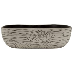Vasque à poser gris/noir rectangulaire 48x37,5x13,5cm céramique 