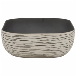 Vasque à poser gris/noir rectangulaire 48x37,5x13,5cm céramique 
