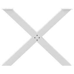 Pieds de table à manger en forme de X, 2 pièces, blanc, 90 x (72-73) cm, acier 