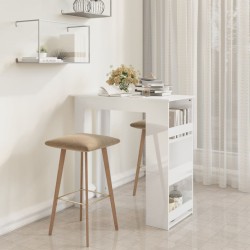 Table de bar étagère de rangement Blanc brillant 102x50x103,5cm 