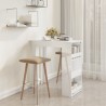Table de bar étagère de rangement Blanc brillant 102x50x103,5cm 