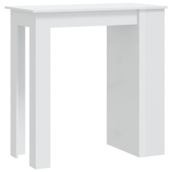 Table de bar étagère de rangement Blanc brillant 102x50x103,5cm 