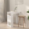 Table de bar étagère de rangement Blanc brillant 102x50x103,5cm 