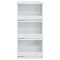 Table de bar étagère de rangement Blanc brillant 102x50x103,5cm 