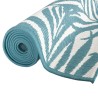Tapis d'extérieur aqua et blanc 80x250 cm design réversible 