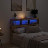 Armoire tête de lit avec LED vieux bois 140x17x102 cm 