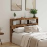 Armoire tête de lit avec LED vieux bois 140x17x102 cm 
