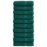 Serviettes de douche de qualité supérieure SOLUND 10 pcs vert 