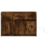 Meuble TV avec LED chêne fumé 91x34x61 cm bois d'ingénierie 