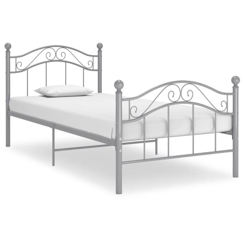 Cadre de lit sans matelas gris métal 90x200 cm Cadre de lit sans matelas gris métal 90x200 cm