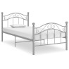 Cadre de lit sans matelas gris métal 90x200 cm 