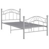 Cadre de lit sans matelas gris métal 90x200 cm 