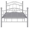 Cadre de lit sans matelas gris métal 90x200 cm 