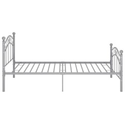 Cadre de lit sans matelas gris métal 90x200 cm 