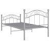 Cadre de lit sans matelas gris métal 90x200 cm 