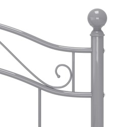 Cadre de lit sans matelas gris métal 90x200 cm 
