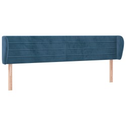 Tête de lit avec oreilles Bleu foncé 163x23x78/88 cm Velours 