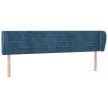 Tête de lit avec oreilles Bleu foncé 163x23x78/88 cm Velours 
