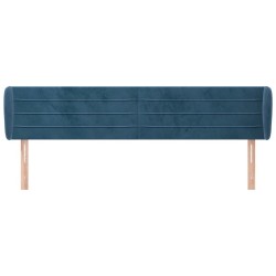 Tête de lit avec oreilles Bleu foncé 163x23x78/88 cm Velours 