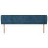 Tête de lit avec oreilles Bleu foncé 163x23x78/88 cm Velours 