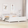 Cadre de lit sans matelas blanc 200x200 cm bois massif de pin 