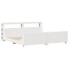 Cadre de lit sans matelas blanc 200x200 cm bois massif de pin 