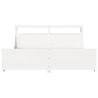 Cadre de lit sans matelas blanc 200x200 cm bois massif de pin 