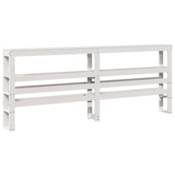 Cadre de lit sans matelas blanc 200x200 cm bois massif de pin 