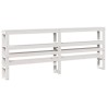 Cadre de lit sans matelas blanc 200x200 cm bois massif de pin 