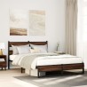 Cadre de lit en métal sans matelas chêne marron 150x200 cm 