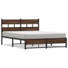 Cadre de lit en métal sans matelas chêne marron 150x200 cm 