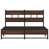 Cadre de lit en métal sans matelas chêne marron 150x200 cm 