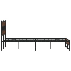Cadre de lit en métal sans matelas chêne marron 150x200 cm 