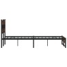 Cadre de lit en métal sans matelas chêne marron 150x200 cm 